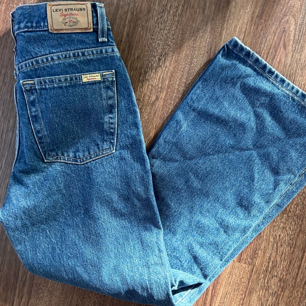 LEVI STRAUSS SIGNATURE Y2K Bootcut Jeans Medium Wash Classic Denim | Youth Sz 14 - Picture 6 of 8